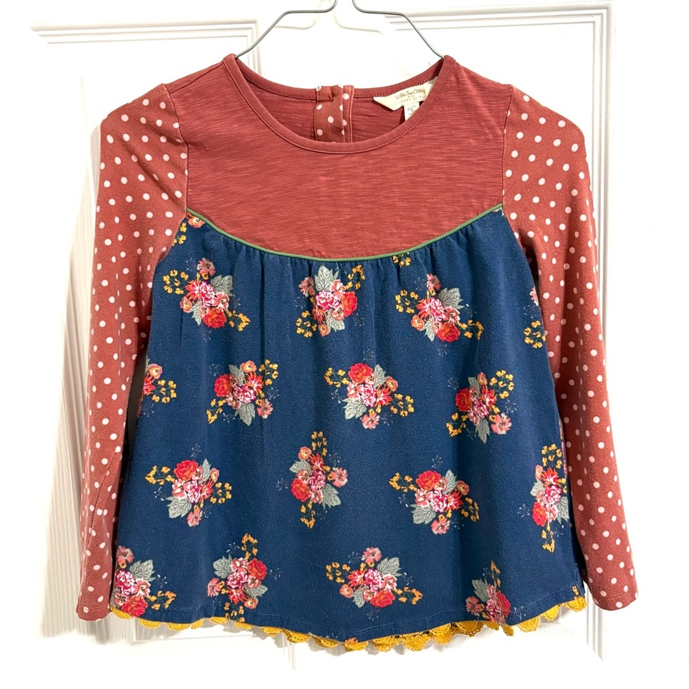 Matilda Jane Blue and Brown Floral Kids Blouse
